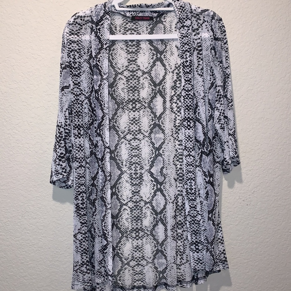Euc Crazy Train Python Snake Cardigan Kimono One … - image 3